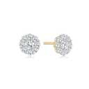 8 kt guld ørestikker blomst med syntetiske cubic zirconia