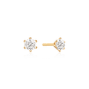8 kt guld ørestikker 4 mm syntetisk cubic zirconia i 6 grabber
