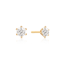 8 kt guld ørestikker 5 mm syntetisk cubic zirconia i 6 grabber