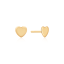 8 kt guld ørestikker hjerte flat