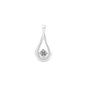 Vedhæng Dråbe 21X10 Mm Med Diamanter 0,06Ct W.Si Hvidguld 585