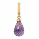 Purple Amethyst drop - guld charm - 610-G01Amethystp