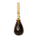 Smokey Quarz drop - guld charm - 610-G01Smokey