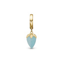 Drop blue Chalcedony - Forgyldt Charms - 610-G95blue