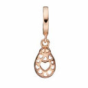 Secret Hearts rose - forgyldt sølv charm - 610-R58