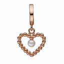 Bubbly Pearl Love rose - forgyldt sølv charm - 610-R59