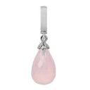 Rose Quarz drop - sølv charm - 610-S01Rose