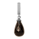 Smokey Quarz drop - sølv charm - 610-S01Smokey