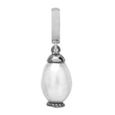 Pearl Drop hvid - sølv charm - 610-S08White