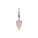 Drop pink Chalcedony - Sølv Charms - 610-S95pink