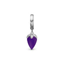 Drop Purple Chalcedony - Sølv Charms - 610-S95purple