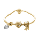 Grey Moonstone Charms Armbånd Sæt Forgyldt Med 3 Charms