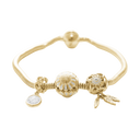 Moving Crystal Charms Armbånd Sæt Forgyldt Med 3 Charms