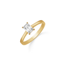 8 kt guld ring aflang firkant med 1 zirconia