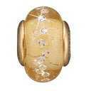 Golden Topaz Globe - forgyldt sølv charm - 623-G168