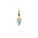 Drop blue Chalcedony - Forgyldt Charms - 623-G249blue