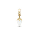 Drop white Chalcedony - Forgyldt Charms - 623-G249White