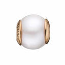 Pearl white - forgyldt sølv charm - 623-G33