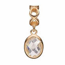 Moving Crystal - forgyldt sølv charm - 623-G48