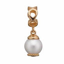 Moving Pearl - forgyldt sølv charm - 623-G95