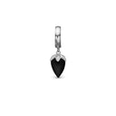 Drop Black Chalcedony - Sølv Charms - 623-S249Black