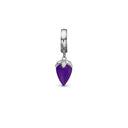 Drop Purple Chalcedony - Sølv Charms - 623-S249Purple