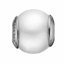 Pearl white - sølv charm - 623-S33
