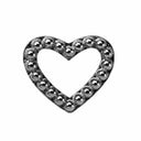 Heart Dots - sort rhodineret sølv charm - 630-B04