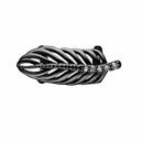 Topaz Feather - sort rhodineret sølv charm - 630-B102