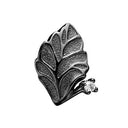 Topaz Leaf - sort rhodineret sølv charm - 630-B125
