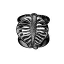 Sparkling Leaf - sort rhodineret sølv charm - 630-B126