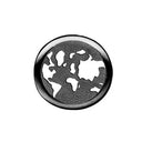 World Explorer - sort rhodineret sølv charm - 630-B128