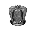 Crown - sort rhodineret sølv charm - 630-B131