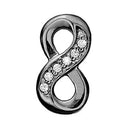 Eternity double charm - sort rhodineret sølv charm - 630-B164