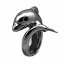 Dolphin - sort rhodineret sølv charm - 630-B18
