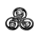 Triple Spiral - sort rhodineret sølv charm - 630-B189