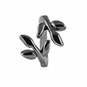 Laurel Leaf - sort rhodineret sølv charm - 630-B33