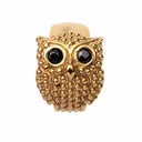 Owl - guld 2 sort safir charm - 630-G11
