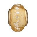 Golden Topaz Globe - forgyldt sølv charm - 630-G155