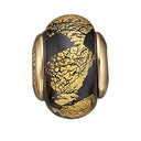 Golden sort Globe - forgyldt sølv charm - 630-G156