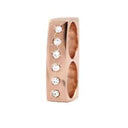 Double Charm safir rose - forgyldt sølv charm - 630-R13White