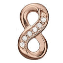 Eternity double charm rose - forgyldt sølv charm - 630-R164