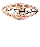 Long Heart Tube rose - forgyldt charm - 630-R61hearts