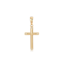 8 kt guld vedhæng kors med syntetiske cubic zirconia