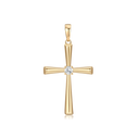 8 kt guld vedhæng kors med syntetiske cubic zirconia i midten