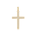 8 kt guld vedhæng kors med syntetiske cubic zirconia