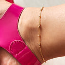 Ankelkæde facetterede beads 23+3cm 8 kt