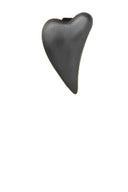 Brushed Heart - sort rhodineret sølv charm - 650-B01