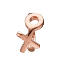 HUGS & KISSES - rosaforgyldt sølv - charm - 650-R49