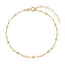 8 kt. guld armbånd kæde med plade og kugle skiftevis.   Længde 17+4  cm.